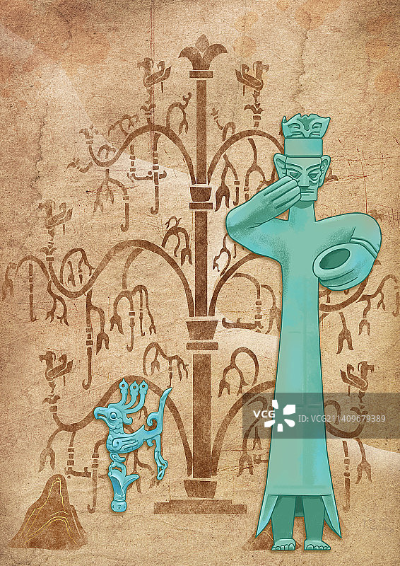 三星堆青铜大立人图片素材