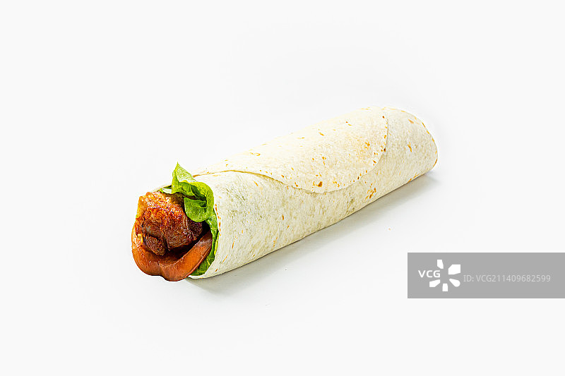 鸡肉卷 墨西哥卷 白底图图片素材