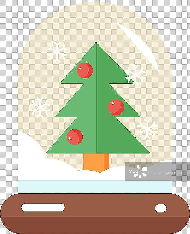 音乐盒里下雪的圣诞树手绘插画图片素材