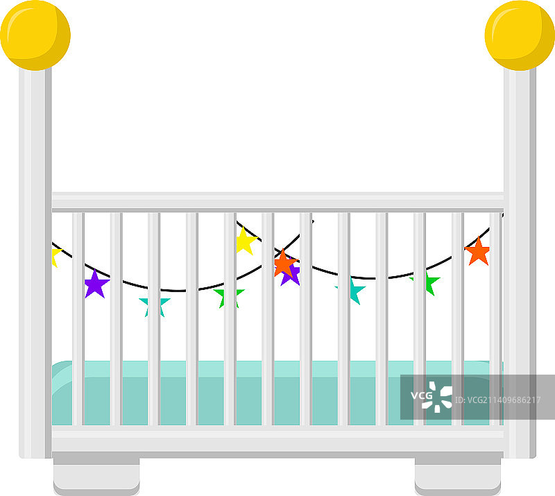 白色背景上的婴儿床图片素材