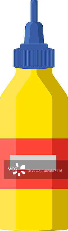 白色背景上的黄色胶水瓶图片素材