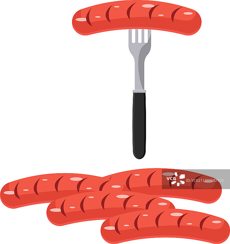 白底烟熏香肠图片素材