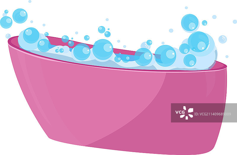 白色背景上的粉色浴缸图片素材