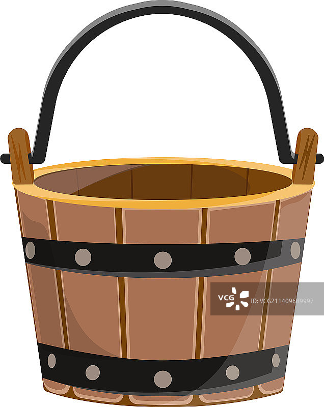 白色背景上的木桶图片素材
