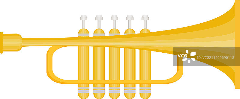 白色背景上的黄色喇叭图片素材