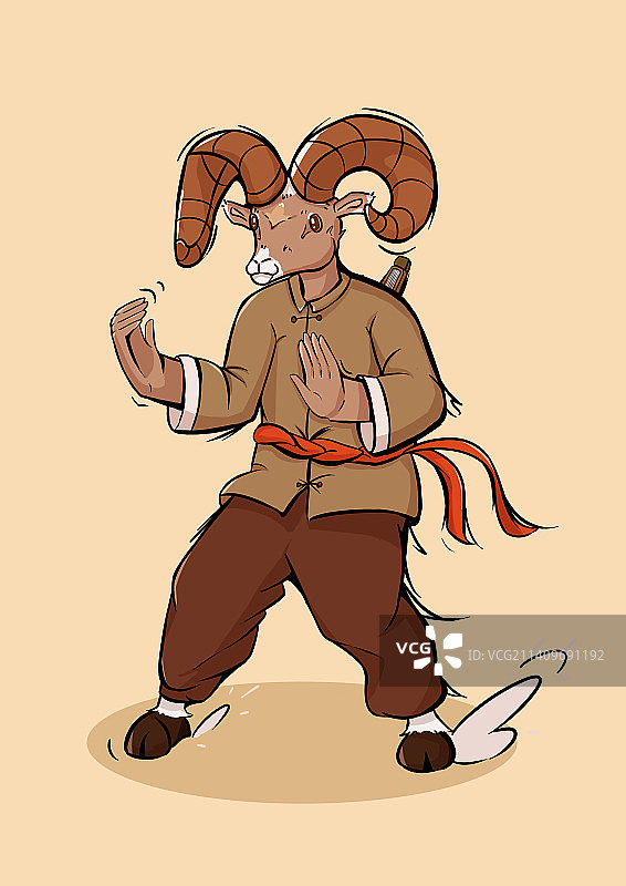 动物拟人系列-叶问羊图片素材