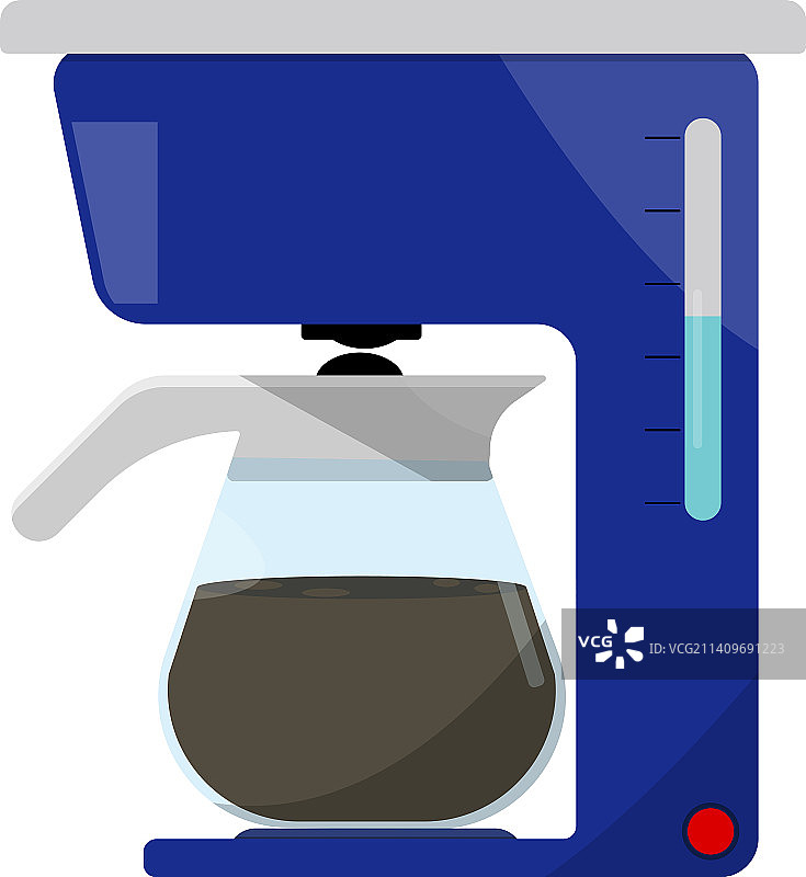 白色背景上的蓝色咖啡机图片素材