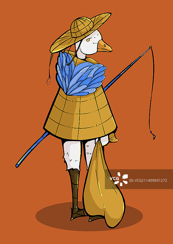 动物拟人系列-渔鹅图片素材