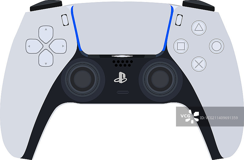 白色背景上的PS5游戏手柄图片素材