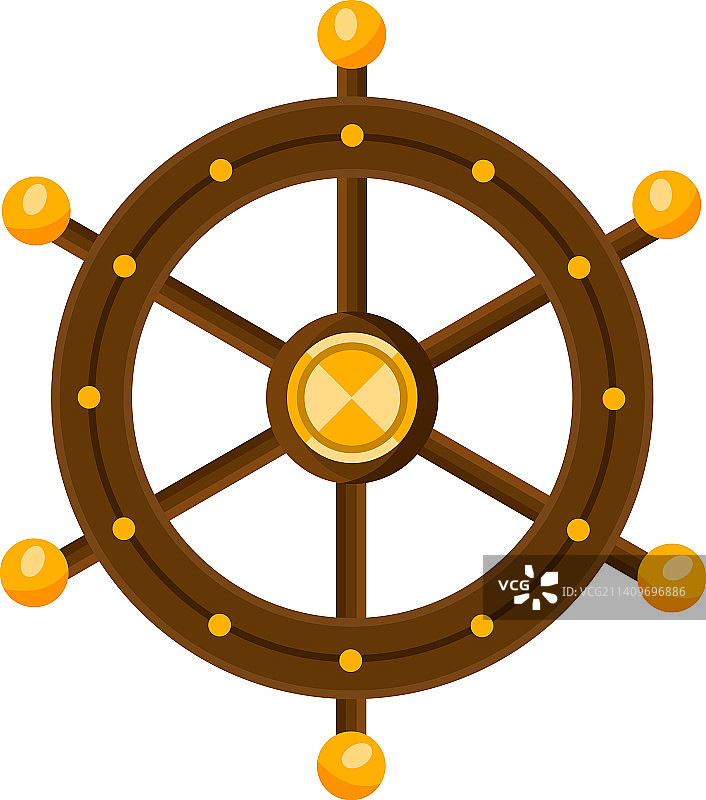 白色背景上的船舵图片素材