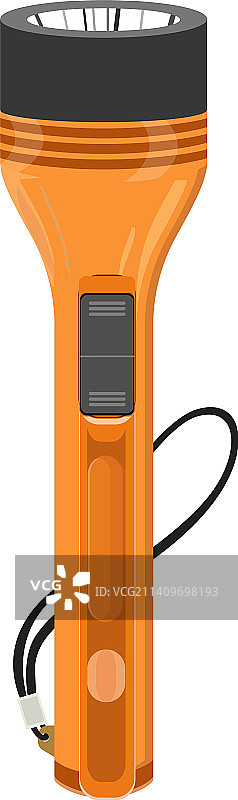 白色背景上的橙色手电筒图片素材