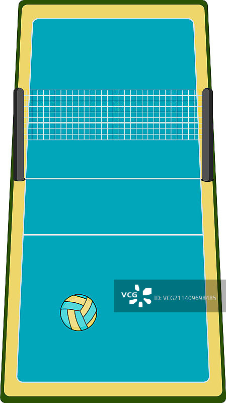 白色背景上的排球场图片素材