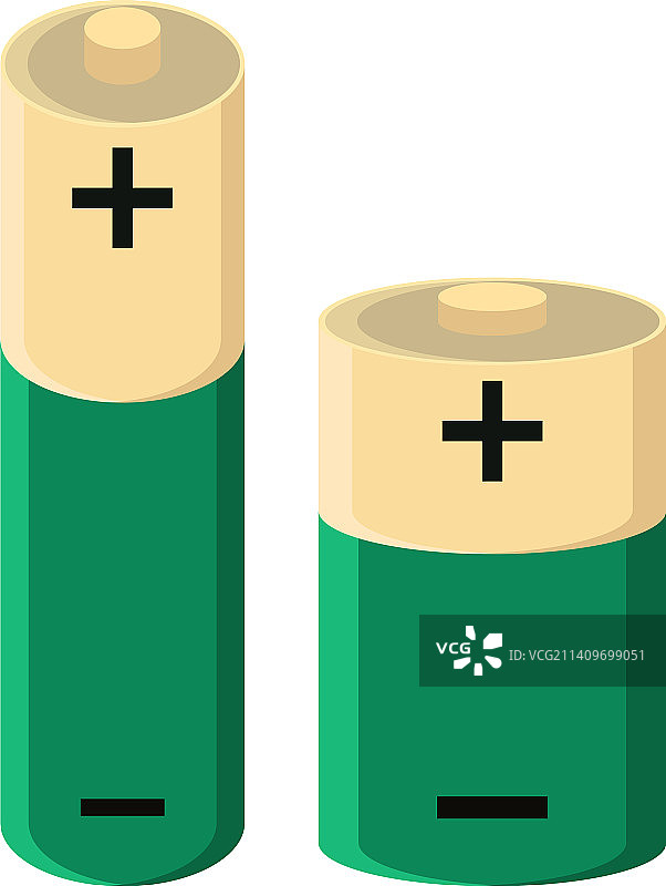 白色背景上的碱性电池图片素材