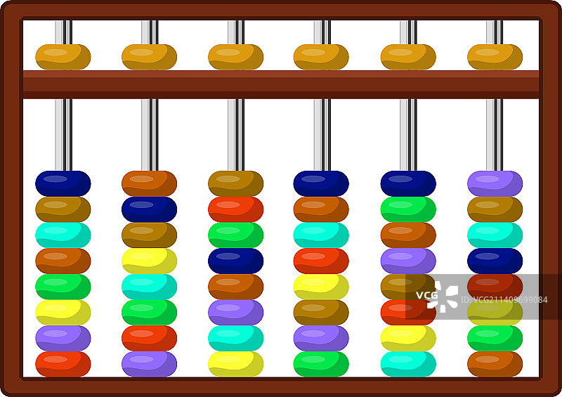 白色背景上的彩色算盘图片素材