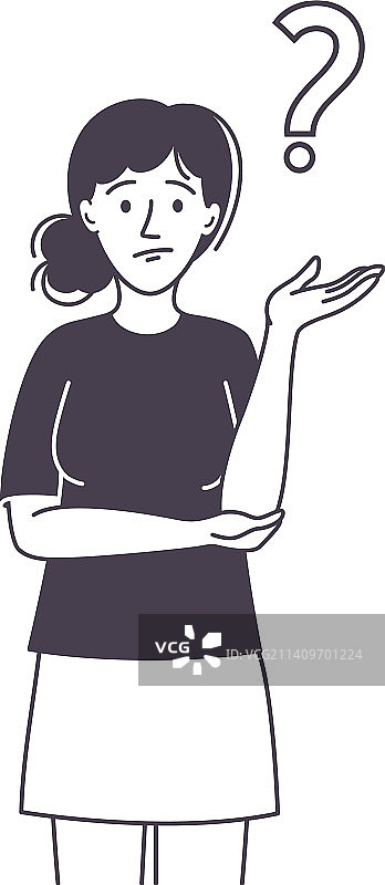 有沉思的女人抓头的问题图片素材