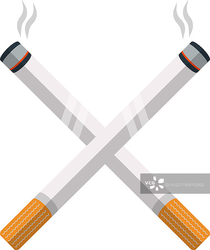 白色背景上的两支香烟图片素材