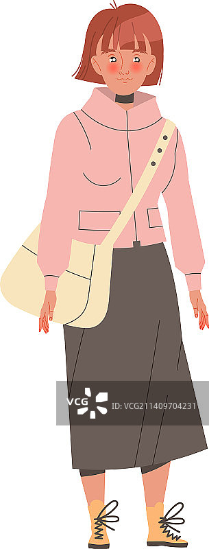 提着手提包离开家园的年轻女难民图片素材