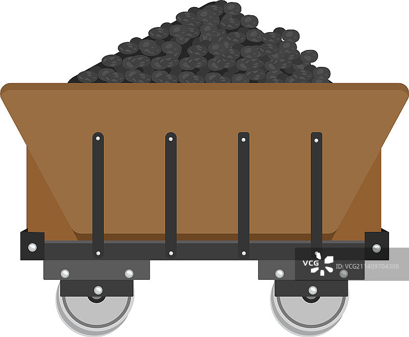 白色背景上的运煤车图片素材