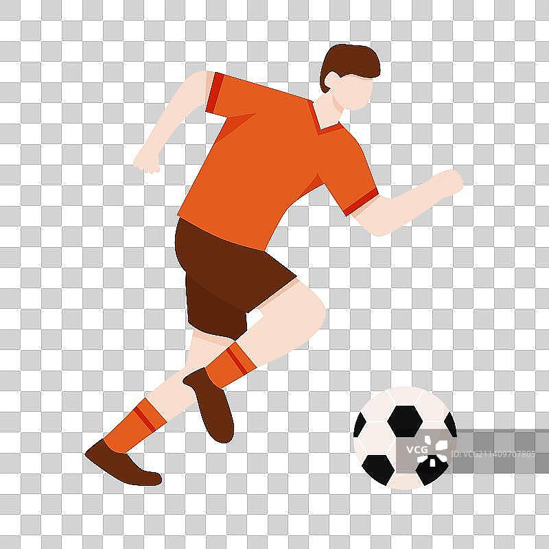 足球运动员扁平插画图片素材