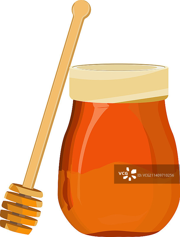 白色背景上的蜂蜜罐图片素材