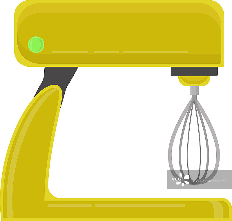 白色背景上的黄色电动搅拌机图片素材