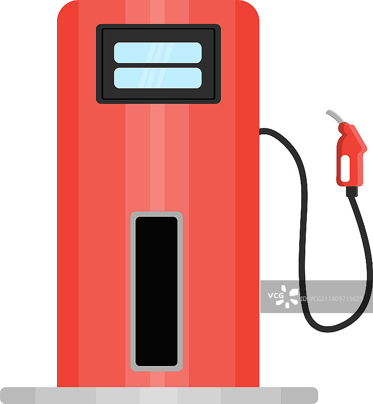 白色背景上的红色加油泵图片素材