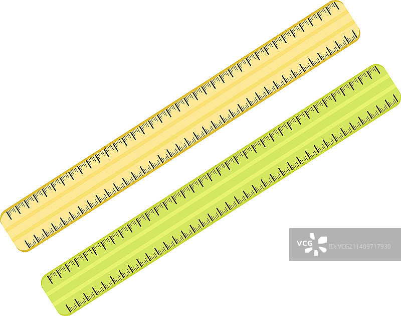 白色背景上的两把长尺图片素材