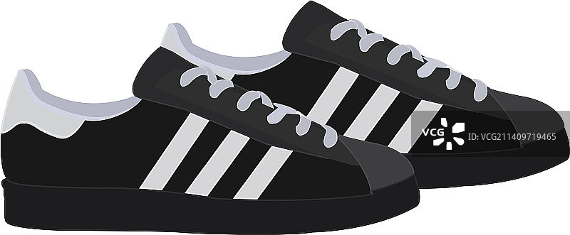 白色背景上的黑色运动鞋图片素材