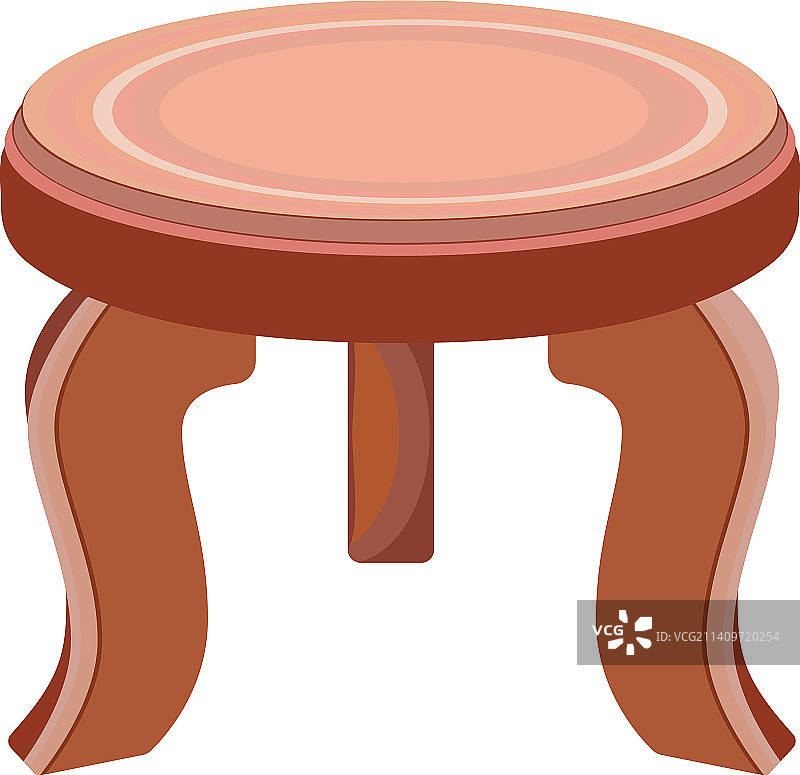 白色背景上的小木凳图片素材