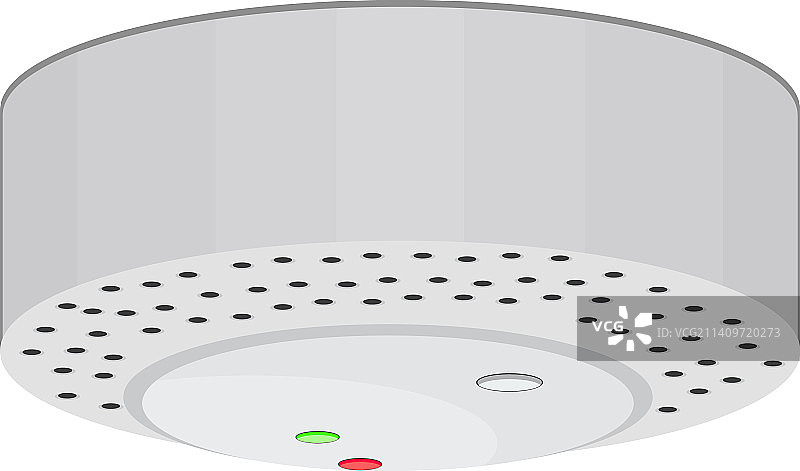 白色背景上的白色烟雾报警器图片素材