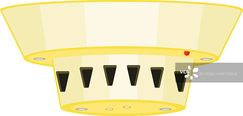 白色背景上的黄色烟雾报警器图片素材