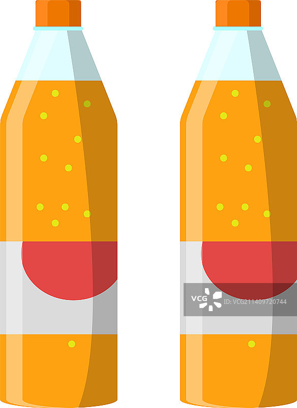 白色背景上的橙色苏打水图片素材