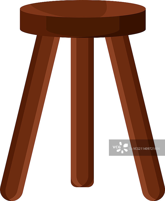 白色背景上的木制凳子图片素材