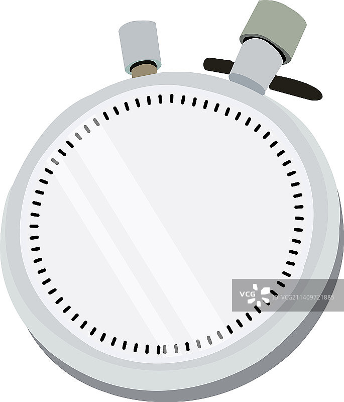 白色背景上的银色秒表图片素材