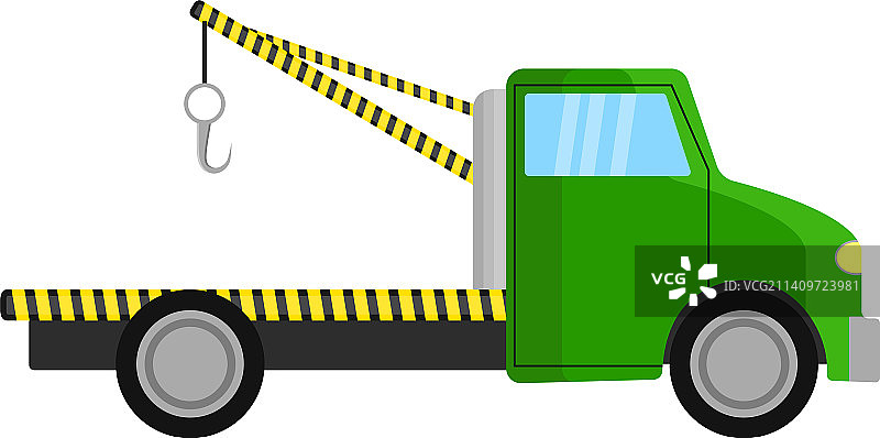 白色背景上的绿色拖车图片素材