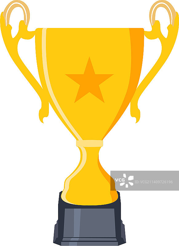 白色背景上的金色奖杯图片素材