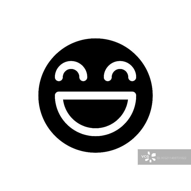 大笑表情符号黑色UI图标图片素材