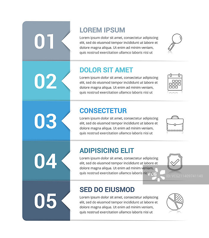 五步信息图表模板图片素材