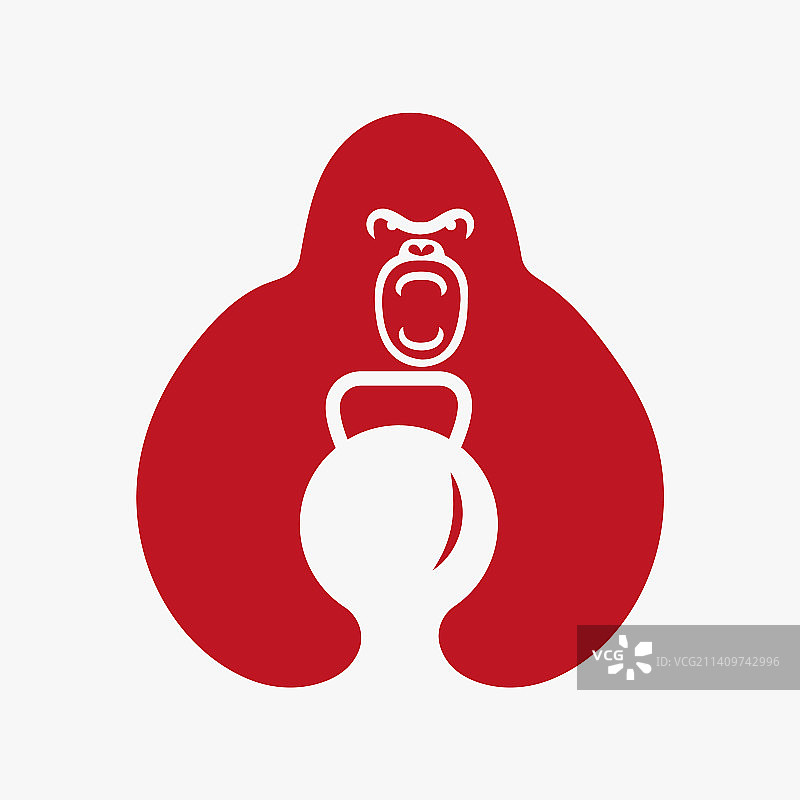 负空间概念的大猩猩健身房标志模板图片素材