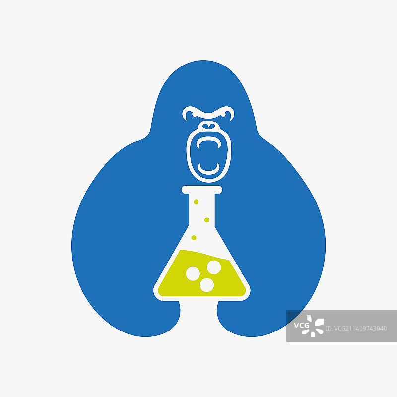 大猩猩实验室logo负空间概念模板图片素材