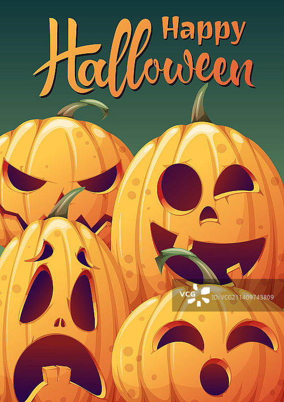 万圣节南瓜明信片banner图片素材