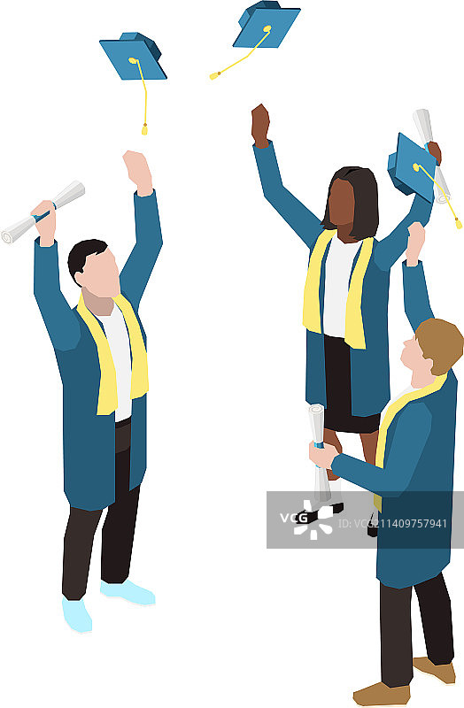 2.5D大学毕业生图片素材