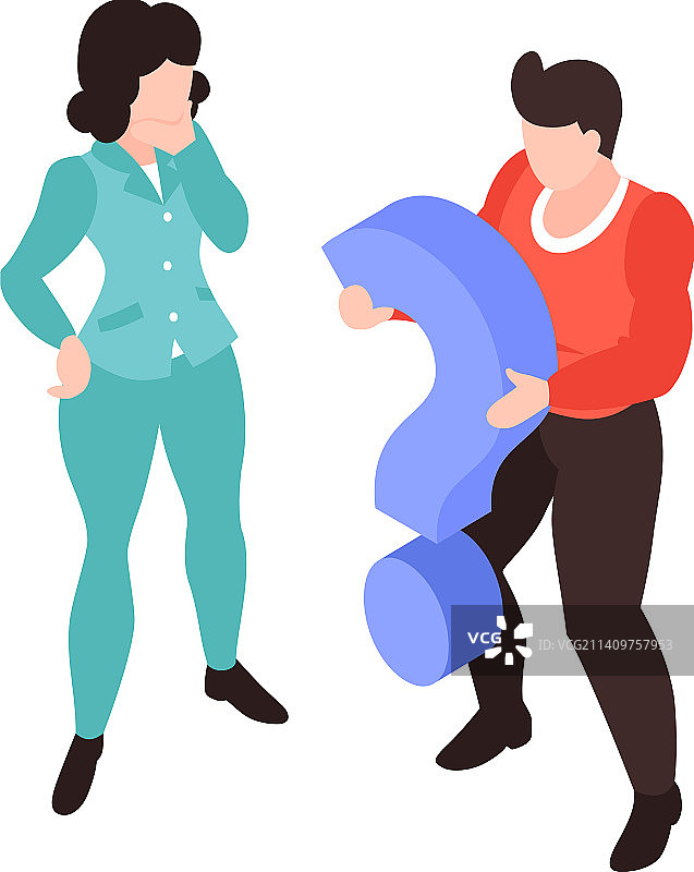 团队合作2.5D概念图片素材