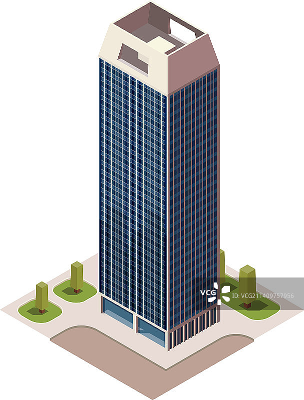 2.5D摩天大楼图标图片素材