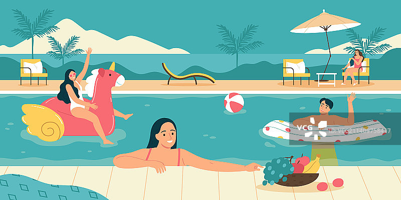 泳池派对图片素材