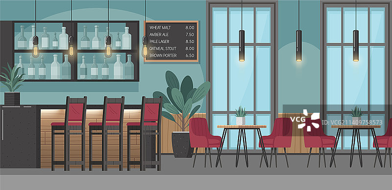 餐厅内部卡通图片素材