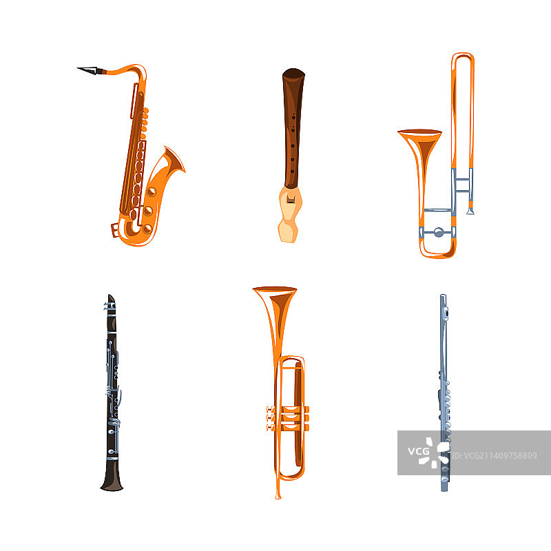 管乐器和次中音萨克斯风图片素材