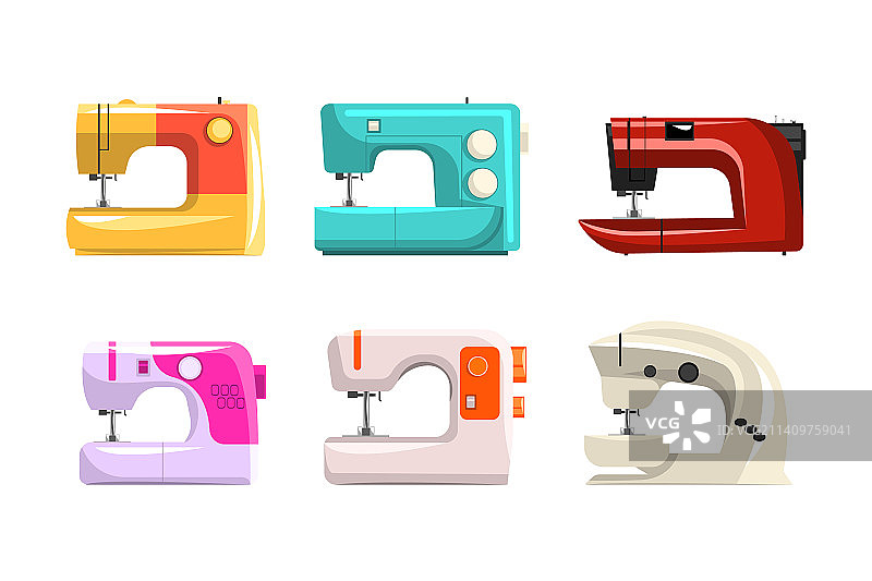 彩色缝纫机设备图片素材