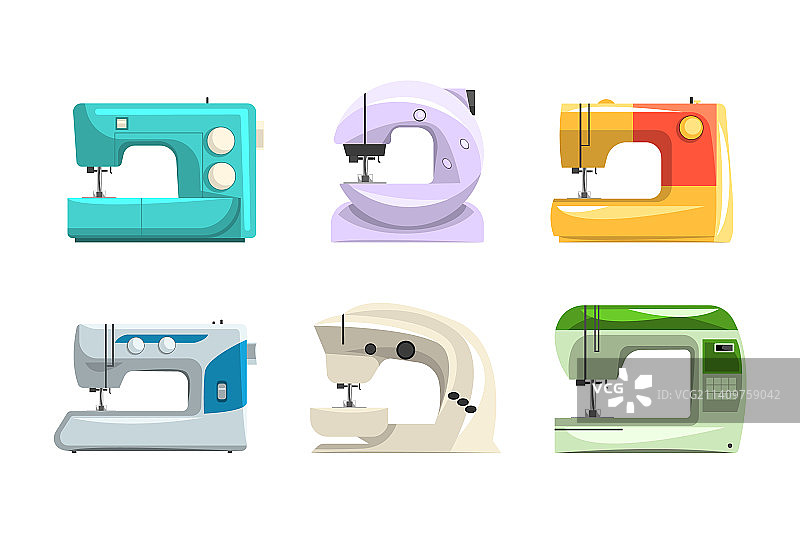 彩色缝纫机设备图片素材