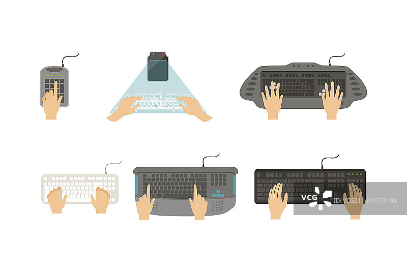 人手打字按压键盘图片素材